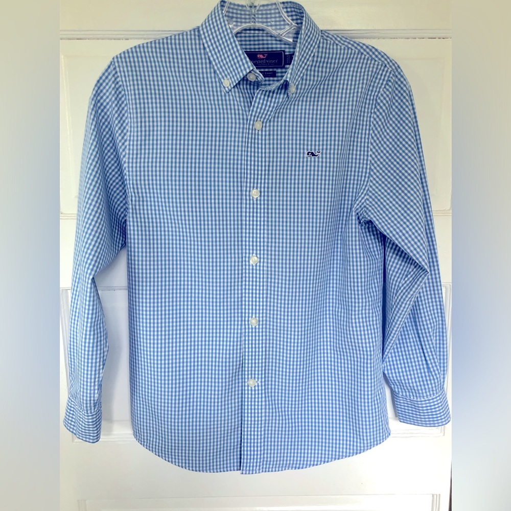 Boys Vineyard Vines Long Sleeve Gingham Shirt
